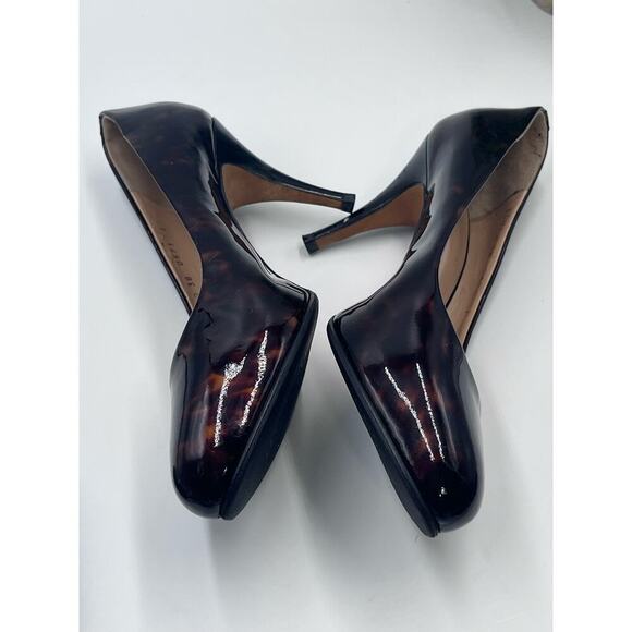 Giuseppe Zanotti Brown Patent Leather Tortoise Print Pump Heel Sz 38/7.5 - Picture 7 of 16